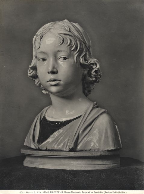 Alinari, Fratelli — Firenze - R. Museo Nazionale. Busto di un Fanciullo. (Andrea della Robbia.) — insieme